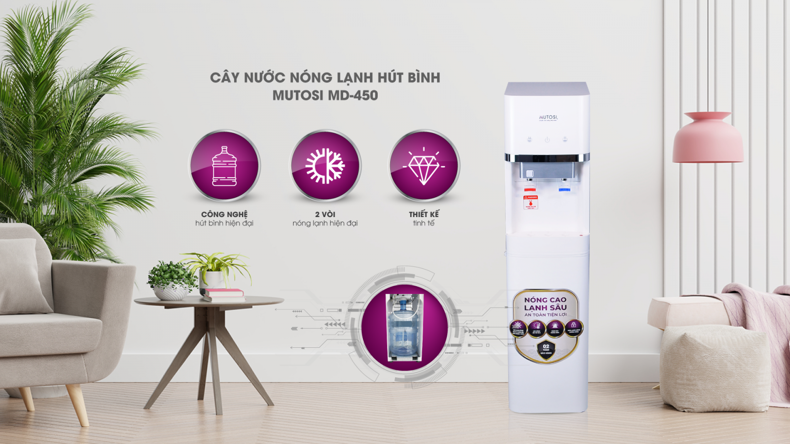 Máy nước nóng lạnh MUTOSI MD-450